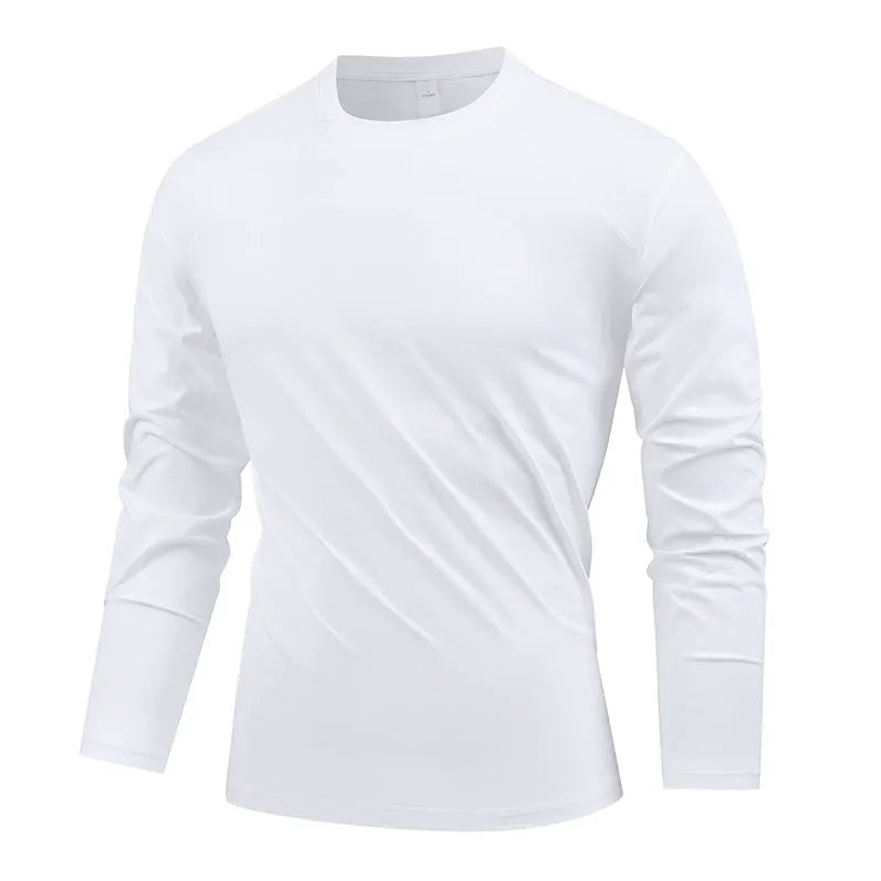 2025 New Cross-Border Summer Ice Silk Short-Sleeve T-Shirt for Men - Thin, Breathable, Quick-Drying Running/Training Wear
