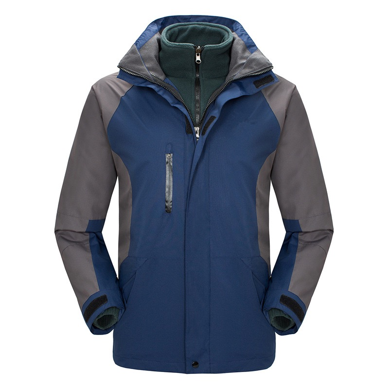 Autumn and Winter Thickened Climbing Jacket Outerwear Detachable Men's and Women's Outdoor 3-in-1 Windproof Jacket Cold-Weather Gear