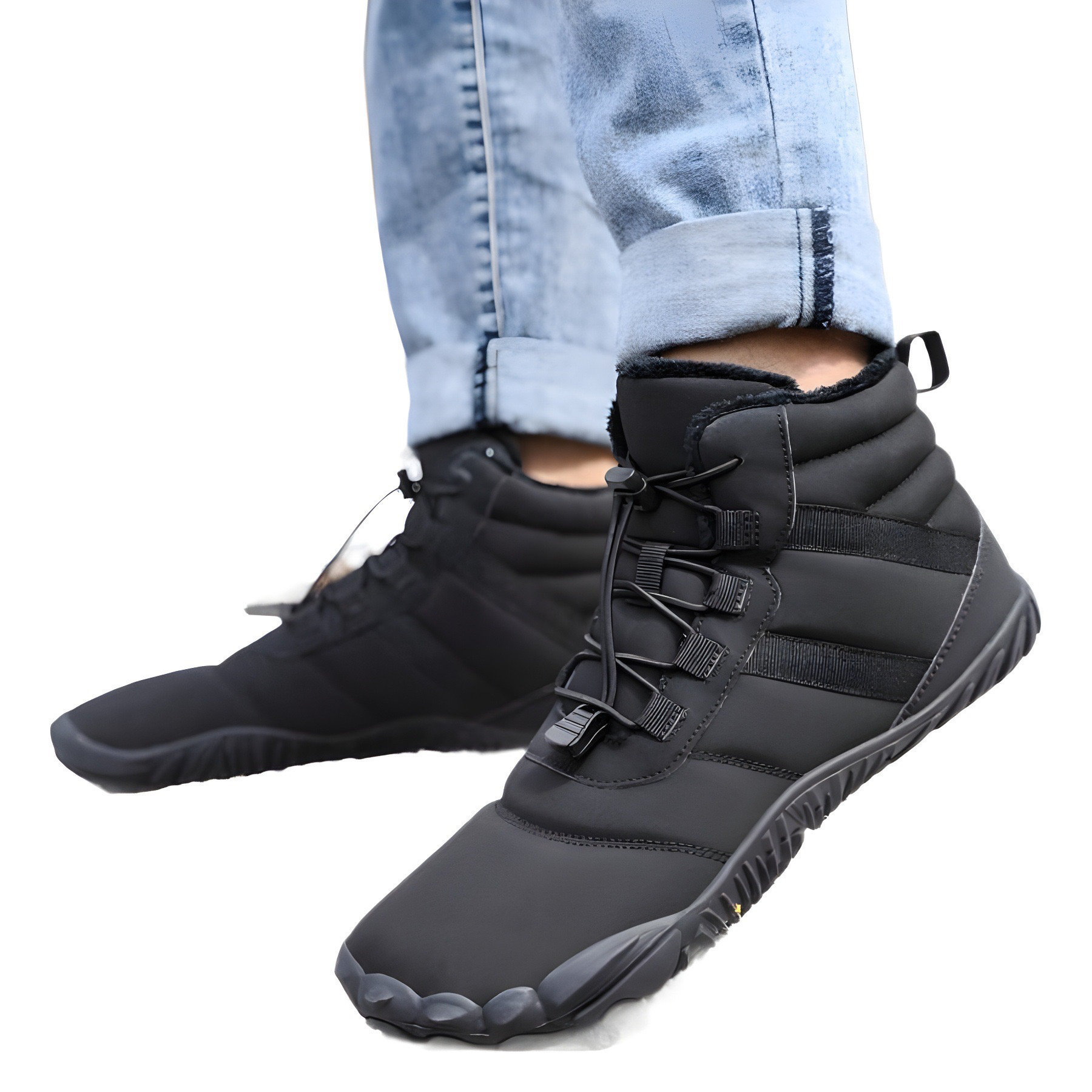New Five-Toe Comfortable Warm Fleece-Lined Snow Boots Couple Casual Cotton Shoes