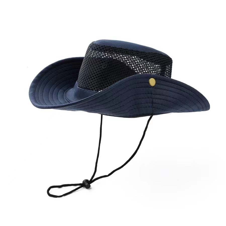 Solid Color Fisherman's Hat Summer Mesh Quick-Dry UV Protection Bucket Hat Flat Top Breathable Hat Men's and Women's Fishing Hat