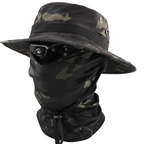 Camouflage Tactical Bucket Hat Set Multi-Function Outdoor Fishing Hat Fisherman's Hat UV Protection Breathable Round-Edged Hat Men