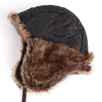 European PU Leather Mao Hat - Warm Winter Hat with Ear Flaps for Men's Skiing & Outdoor Use