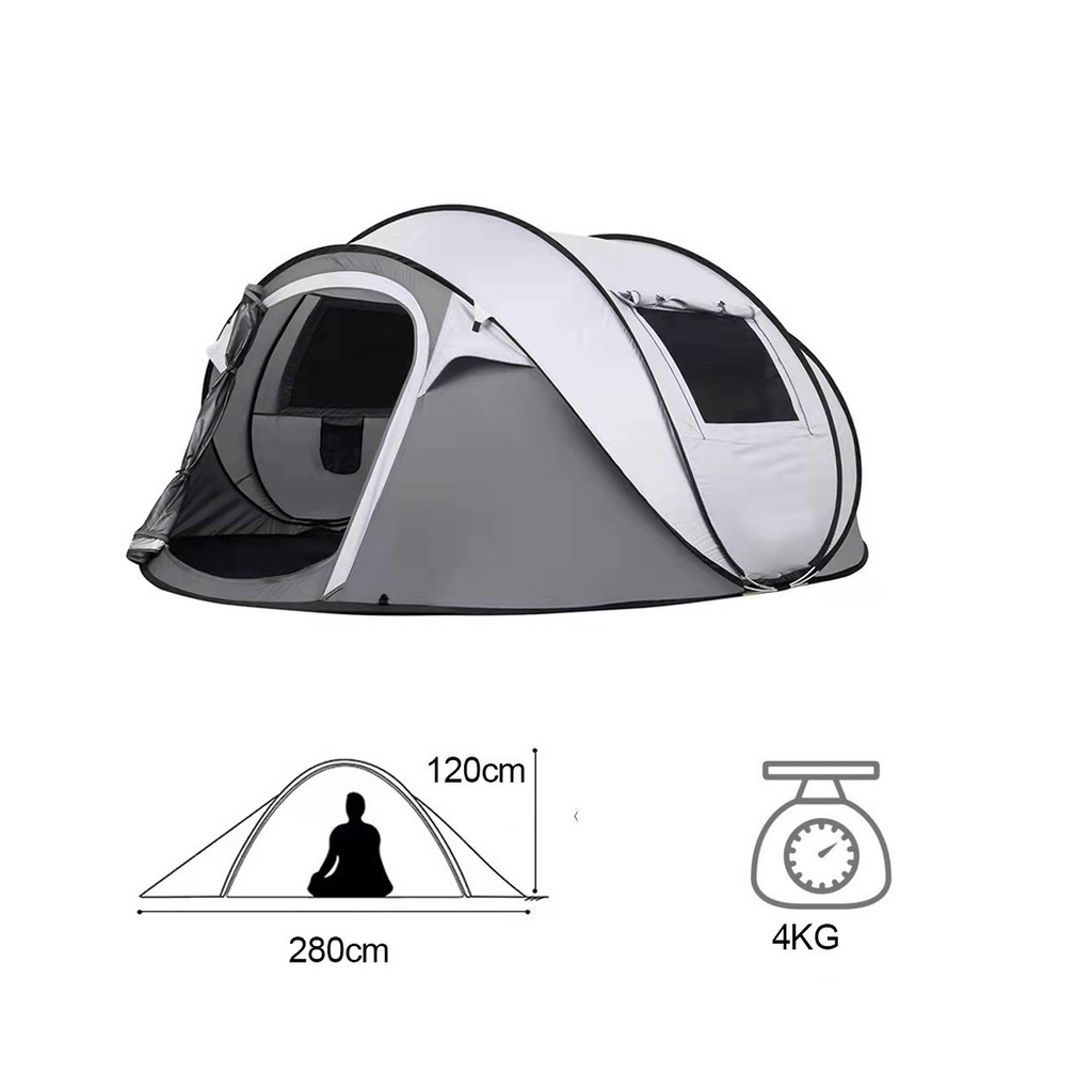 Boat-Shaped Tunnel Tent - Waterproof 5-8 Person Camping Shelter for Group Outings