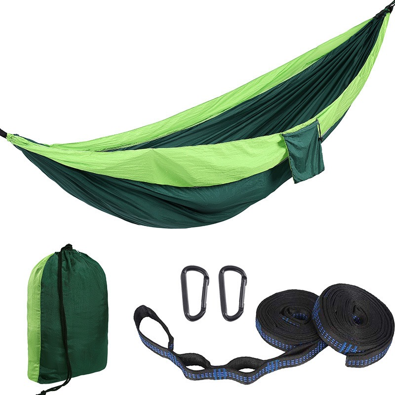 Nylon Hammock - Lightweight, Colorful Parachute Fabric for 2-Person Camping