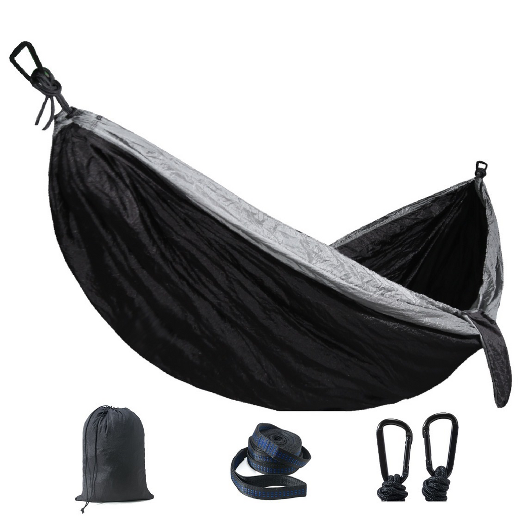 Nylon Hammock - Lightweight, Colorful Parachute Fabric for 2-Person Camping