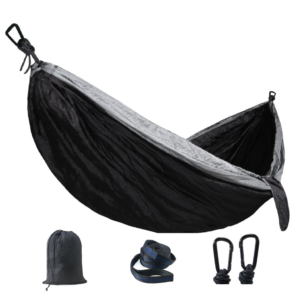 Nylon Hammock - Lightweight, Colorful Parachute Fabric for 2-Person Camping