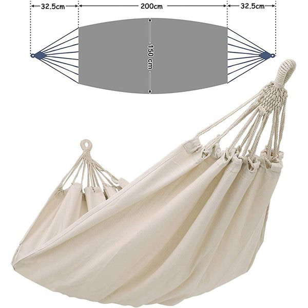 Foldable Hammock - Thickened Polyester-Cotton Hammock for 2-Person Camping
