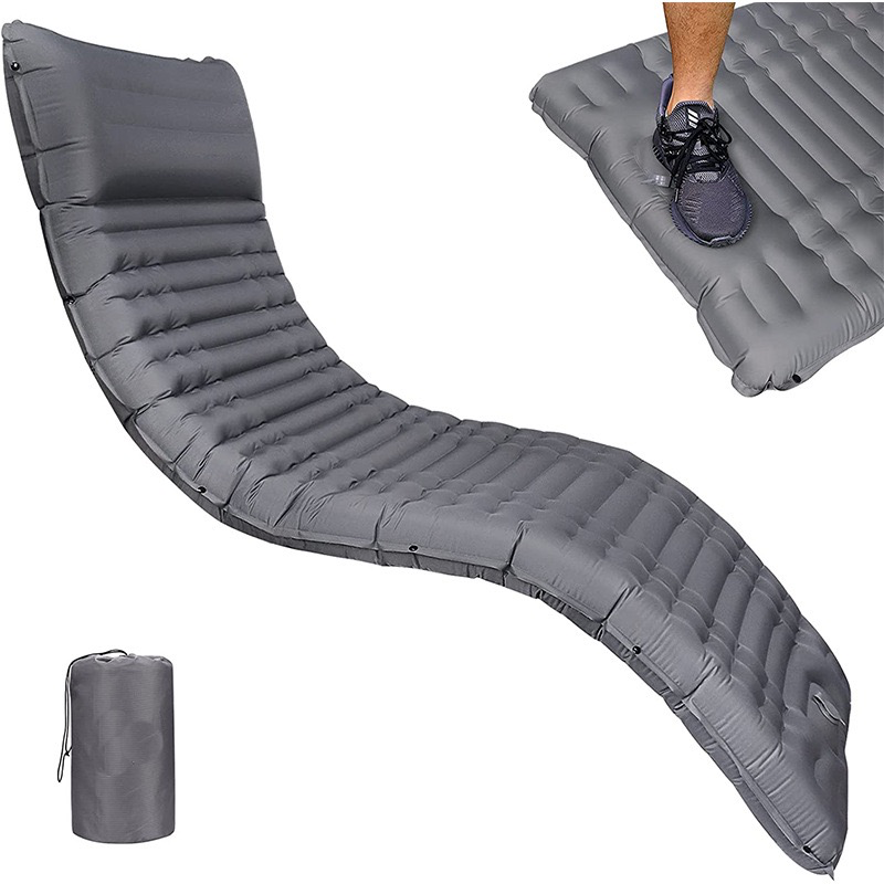 Inflatable Mat - Outdoor Portable Camping Sleeping Pad, Moisture-Proof Foot Inflatable Mattress, Camping Single-Person Strap-Thickened Air Mattress