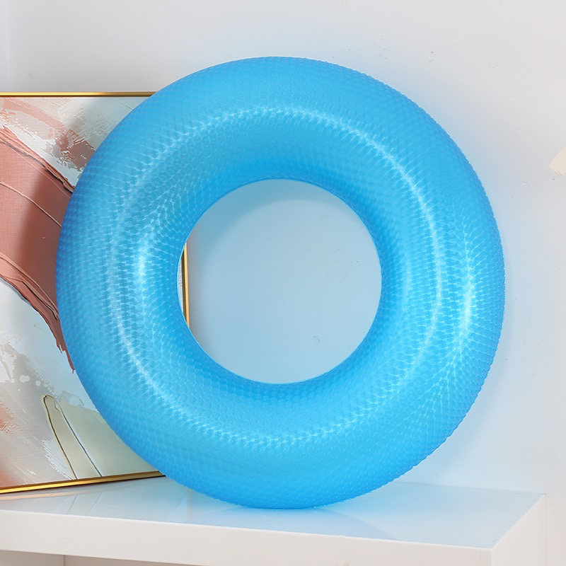 New Thickened Children's Swimming Ring - PVC Inflatable Fluorescent Solid Color Simple Swimming Ring, 4D Fluorescent Swimming Ring