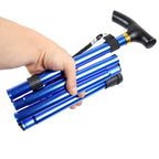 Aluminum Alloy Mountain Climbing Stick - Telescopic Folding Trekking Stick, Non-Slip Stick, Senior Reinforced Adjustable 5-Section Crutch