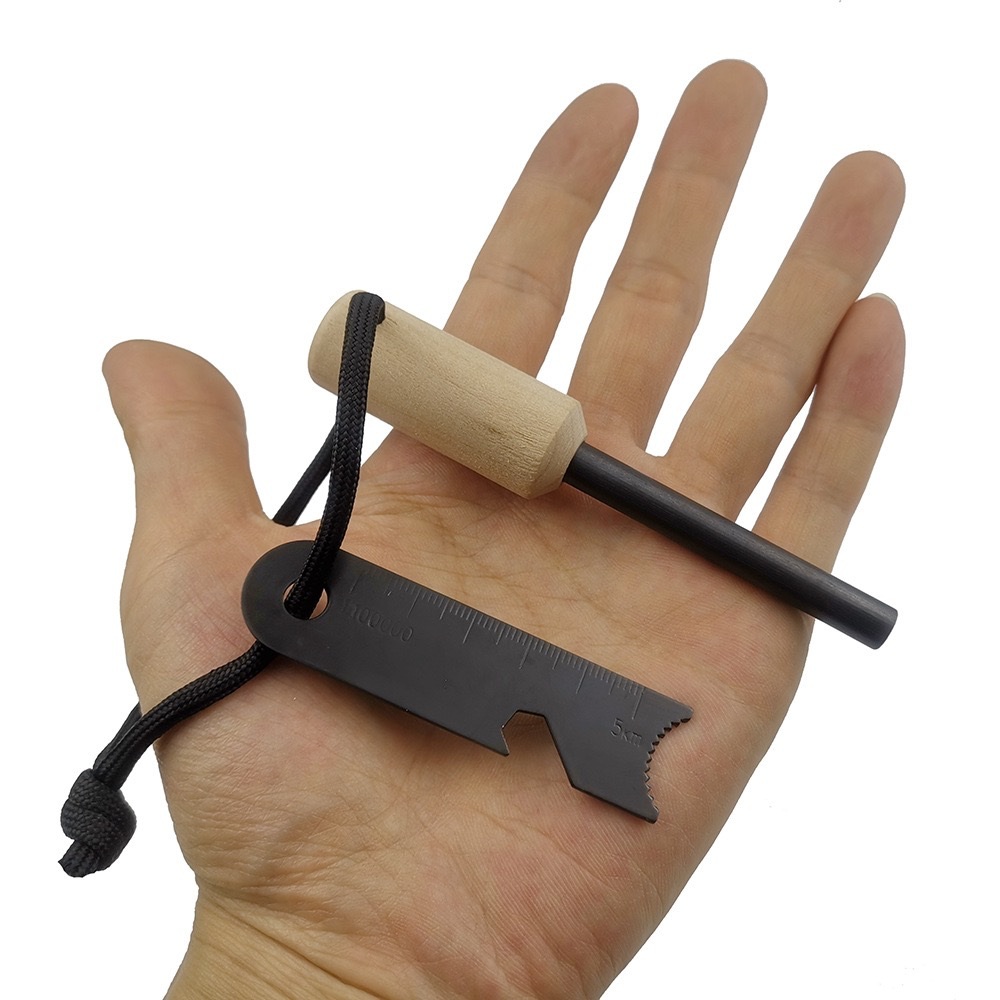 New Outdoor Stainless Steel Blower Flint - Survival Whistle Set, Portable Telescopic Blower Fire Starter Camping Equipment