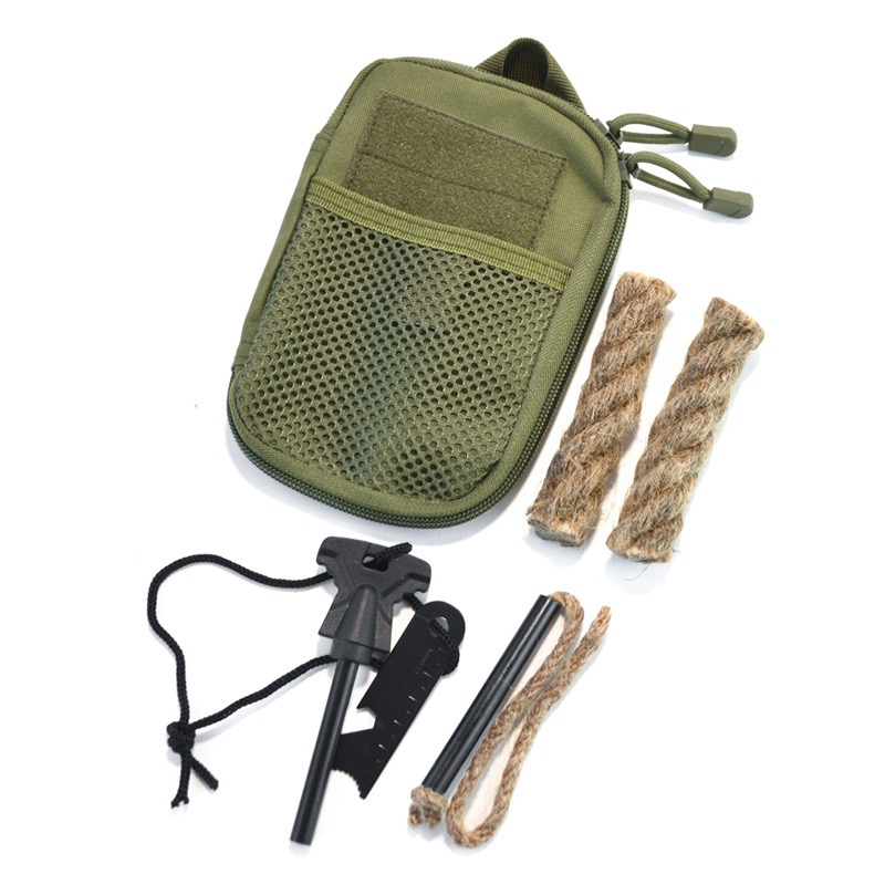 Portable Outdoor Flint - Camping Equipment, Wilderness Survival Tool, Magnesium Stick Fire Starter Wooden Handle