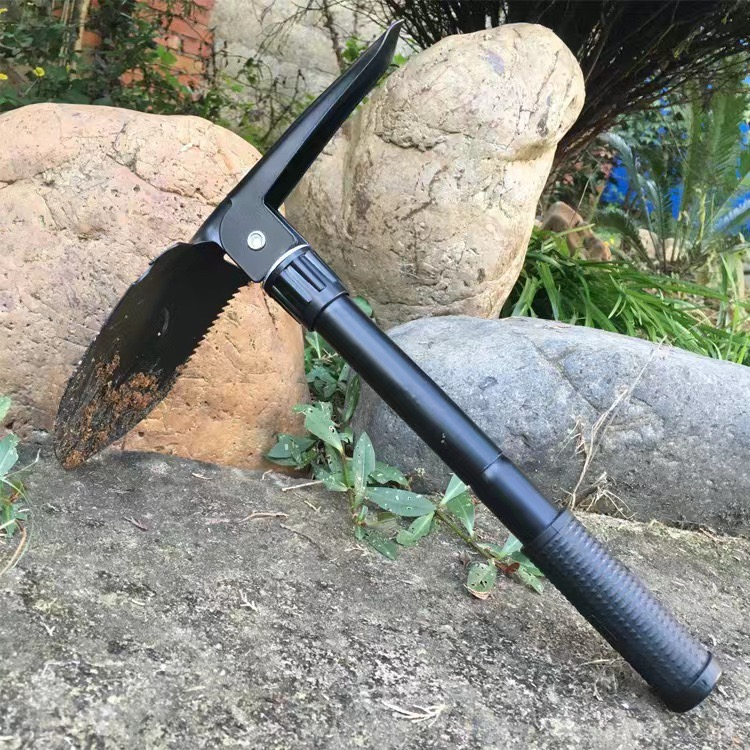 Outdoor multi-functional folding ordnance shovel special forces trumpet ordnance shovel truck camping fishing treasure hunt shovel pickaxe