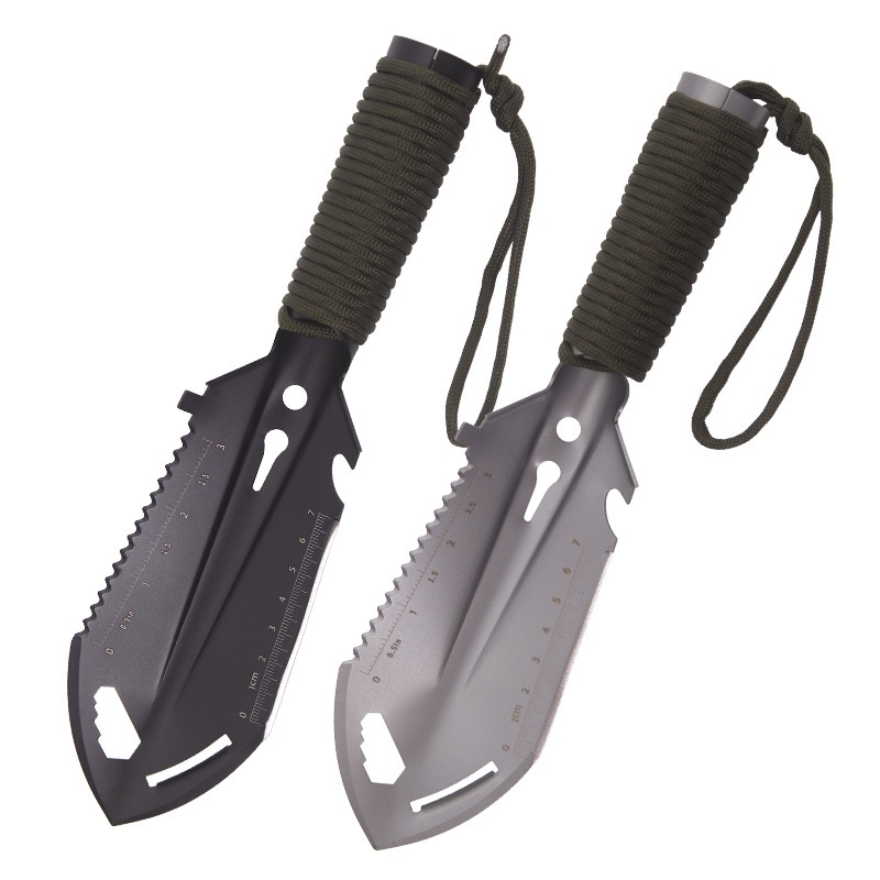 Outdoor camping ordnance shovel multifunctional tactical hand shovel portable earth digging garden vegetable garden shovel sea catching small shovel fishing