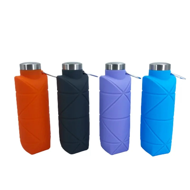 Platinum Silicone Diamond Foldable Cup 700ml Outdoor Sports Water Bottle Pocket-Friendly Portable Hydration Bottle