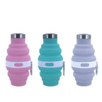 Silicone Folding Water Bottle 475ml Outdoor Sports Retractable Portable Flask New Cross-Border Gift Travel Cup