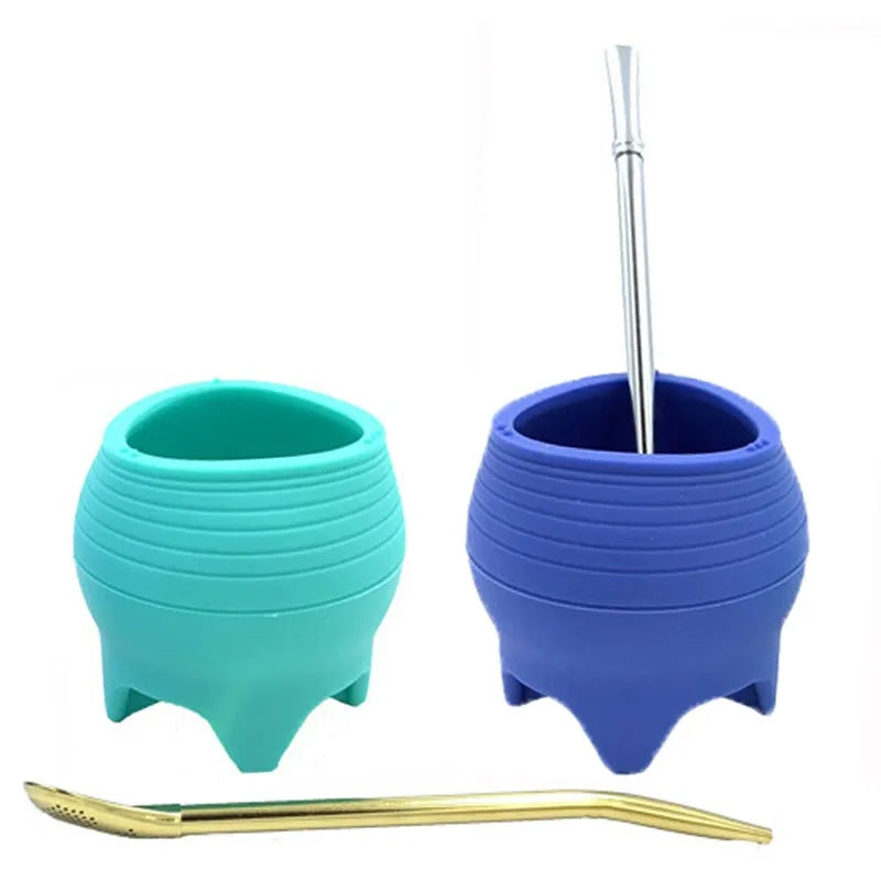 Cross-Border South American Silicone Mate Tea Cup Yerba Mate Gourd Cup Portable Argentina Style