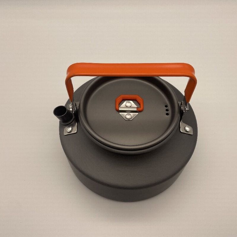 Upgraded Outdoor Camping 2-3 Person Cookset with Teapot Combination Hard-Anodized Aluminum Pot Portable Cookware Set