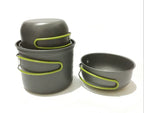 Outdoor Cookset Portable Camping Pot Picnic Barbecue Cookware Set 2-3 Person Outdoor Cooking Utensil Set 201