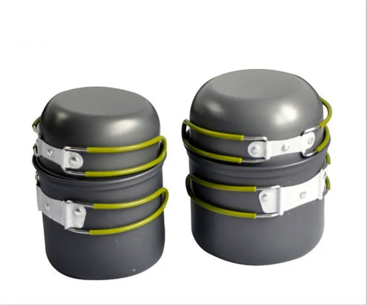 Outdoor Cookset Portable Camping Pot Picnic Barbecue Cookware Set 2-3 Person Outdoor Cooking Utensil Set 201