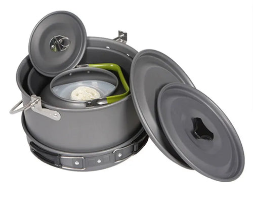 5-6 Person Outdoor Camping Cookset Portable Cookware Set with Teapot -700 Cooking Set