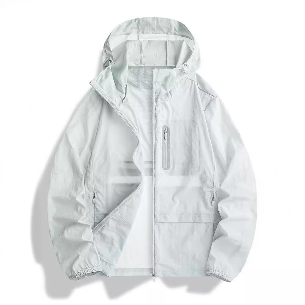 Color blocking thin sun protection clothing for men and women, couple style, summer outdoor hooded, UV resistant sun protection clothing, trendy