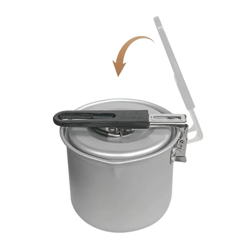 Cross-Border Outdoor Camping Small Cooking Pot Aluminum Alloy Milk Pot Portable Soup Pot Barbecue Cookware