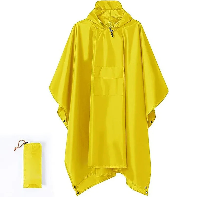3-in-1 Multi-Functional Poncho Raincoat Cycling Outdoor Hiking Waterproof Poncho Breathable Adult Tactical Rain Cape