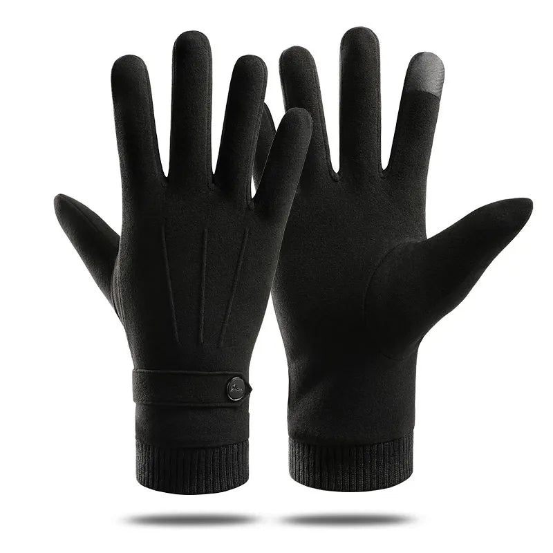 Men's Winter Thermal Gloves 0604 Fleece Autumn Winter Driving Outdoor Cycling Lined Touchscreen Gloves for Men