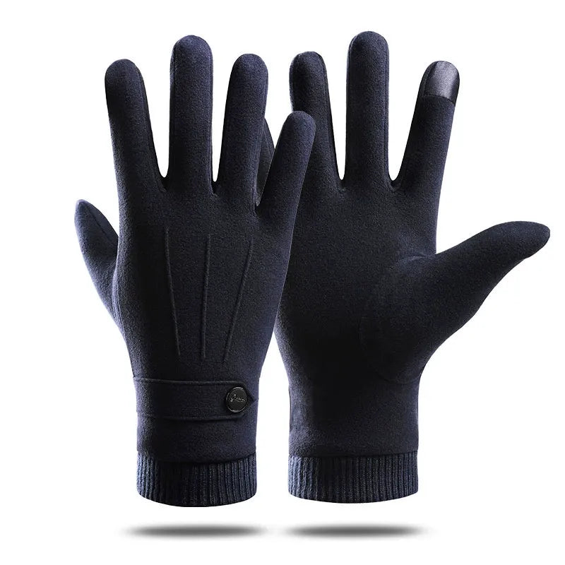 Men's Winter Thermal Gloves 0604 Fleece Autumn Winter Driving Outdoor Cycling Lined Touchscreen Gloves for Men