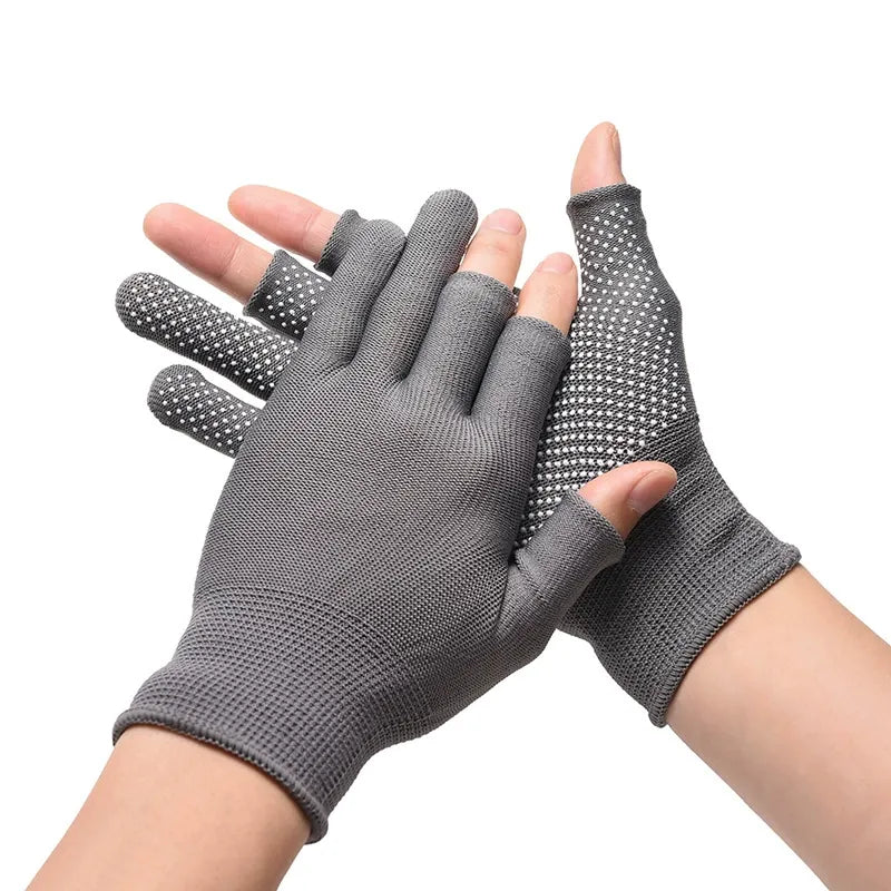 Women's Summer UV Protection Tea-Picking Protective Adhesive-Proof Cycling Outdoor Men's 2-Finger Separated Touchscreen Thin Gloves