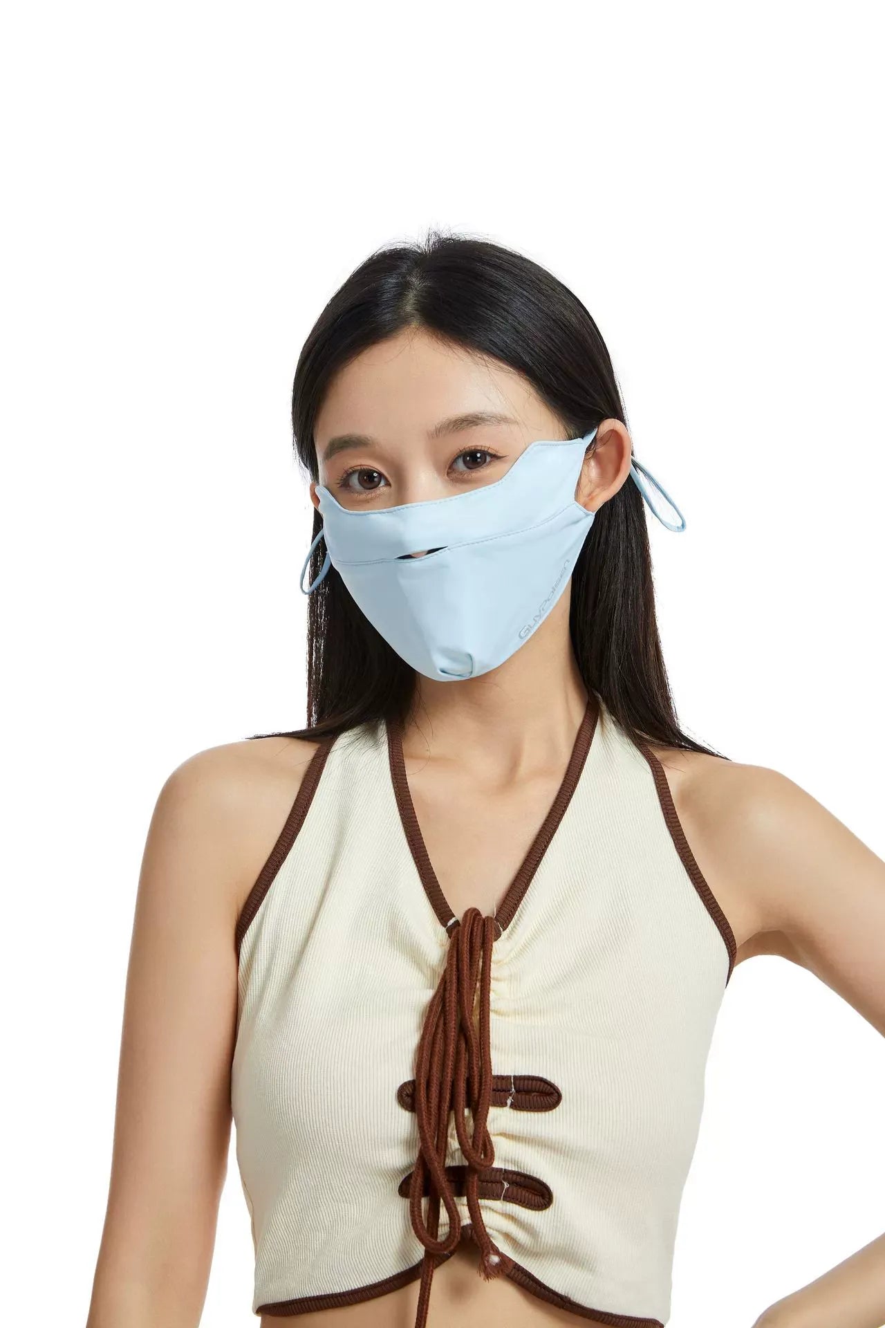 New ice silk sunscreen mask for women in summer, breathable sunshade, same style face protection and UV protection mask