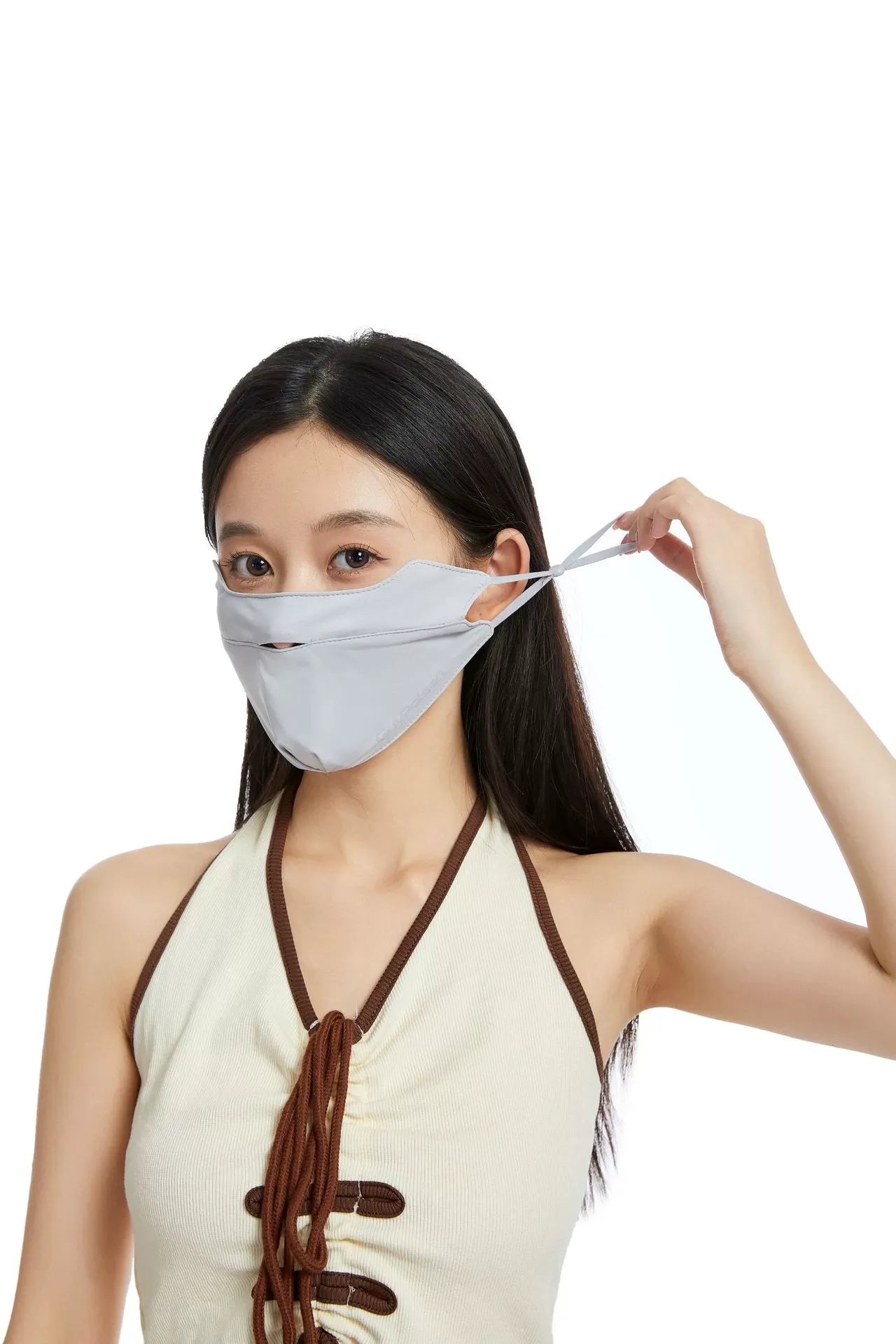 New ice silk sunscreen mask for women in summer, breathable sunshade, same style face protection and UV protection mask