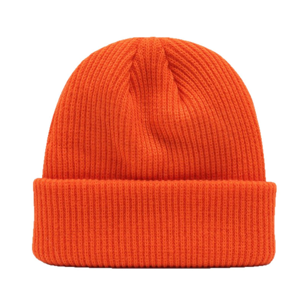 Men's and women's solid color printed autumn and winter knitted hats, fashionable and warm, coarse grain woolen hats, embroidered