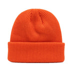 Men's and women's solid color printed autumn and winter knitted hats, fashionable and warm, coarse grain woolen hats, embroidered